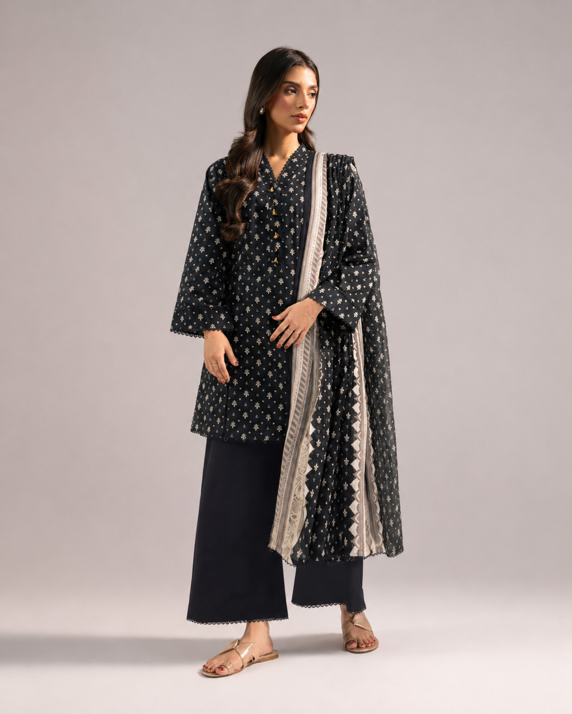 Nishat Unstitched Summer Collection — Premium 3-Piece Digital Lawn & Voil Dupatta