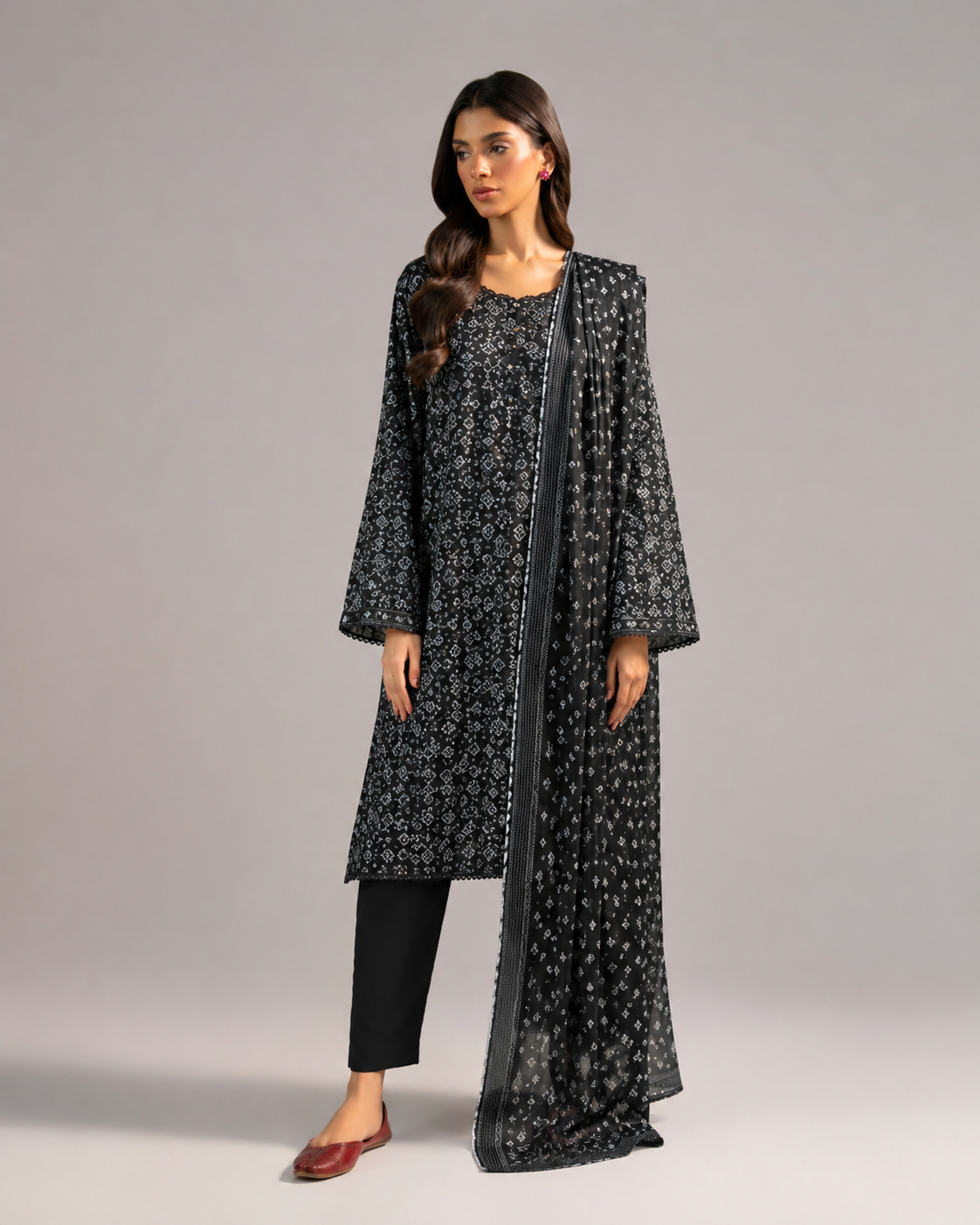 Nishat Unstitched Summer Collection — Premium 3-Piece Digital Lawn & Voil Dupatta