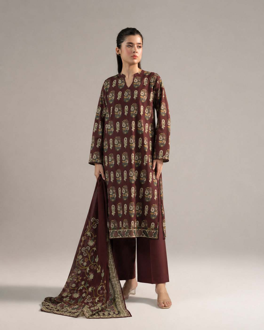 Khaadi Unstitched Summer Collection — Premium 3-Piece Printed Lawn & Voile Dupatta