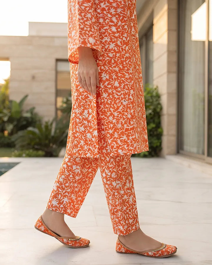Women's Orange Printed
