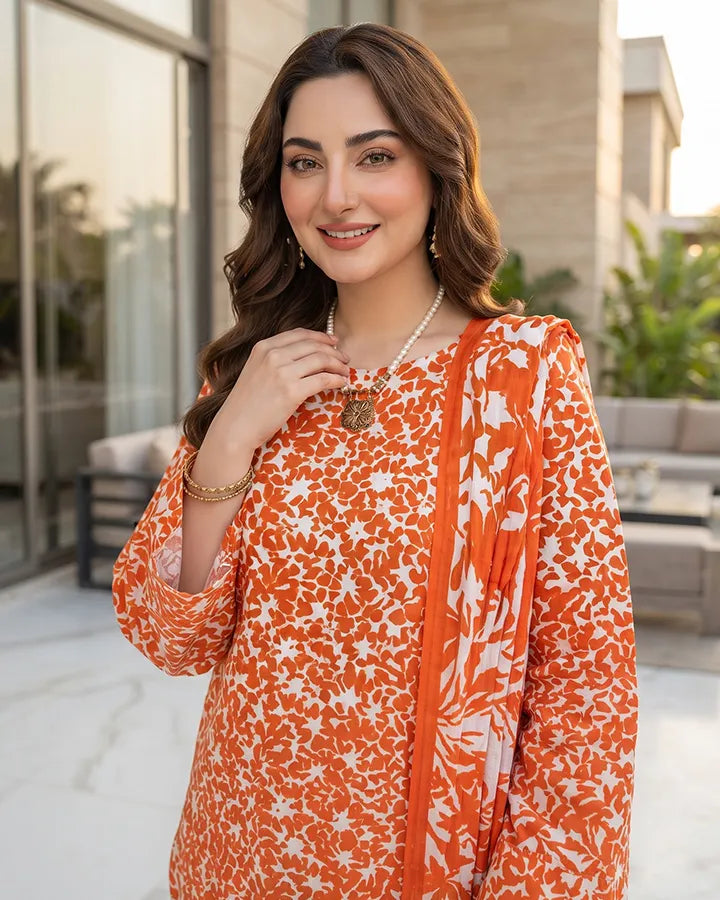 Women's Orange Printed