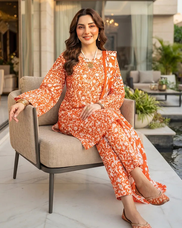 Women's Orange Printed