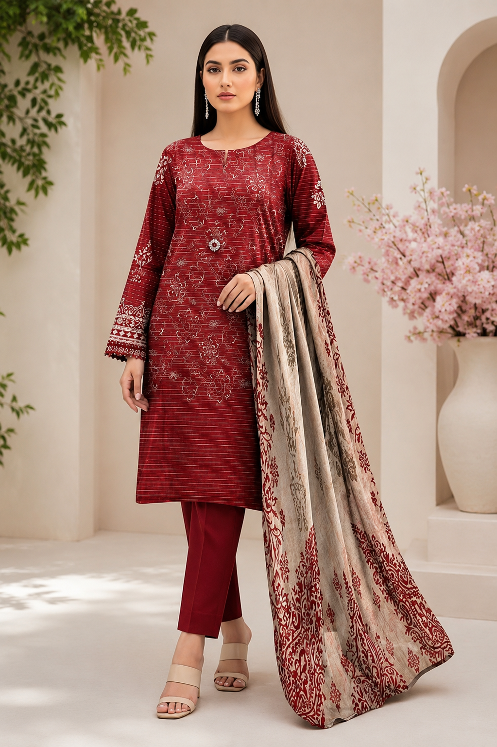 SAPPHIRE | Opulence Chamki Lawn – Premium 3-Piece
