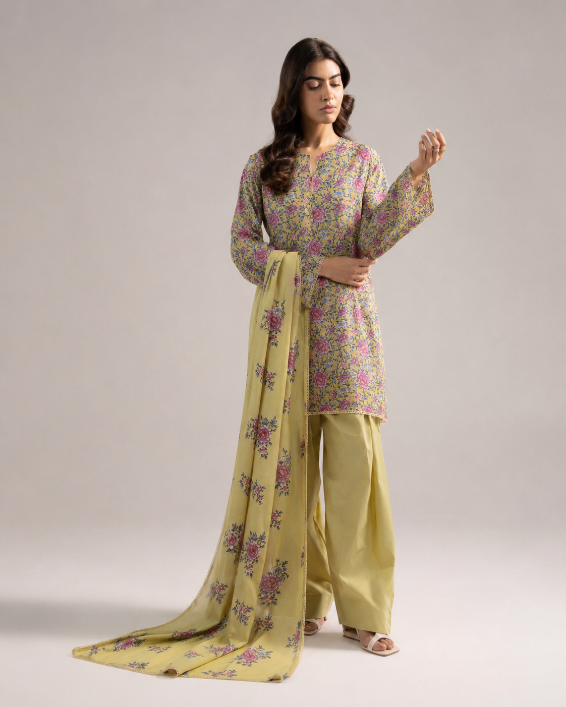 Khaadi Unstitched Summer Collection — Premium 3-Piece Printed Lawn & Voile Dupatta