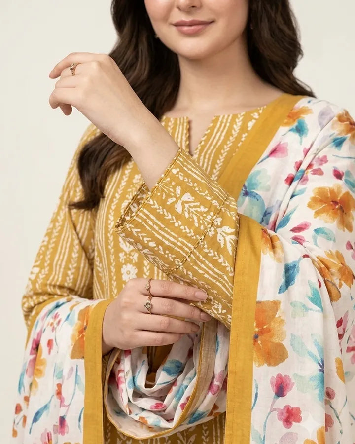 Golden Blossom Lawn Suit