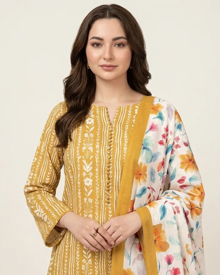 Golden Blossom Lawn Suit