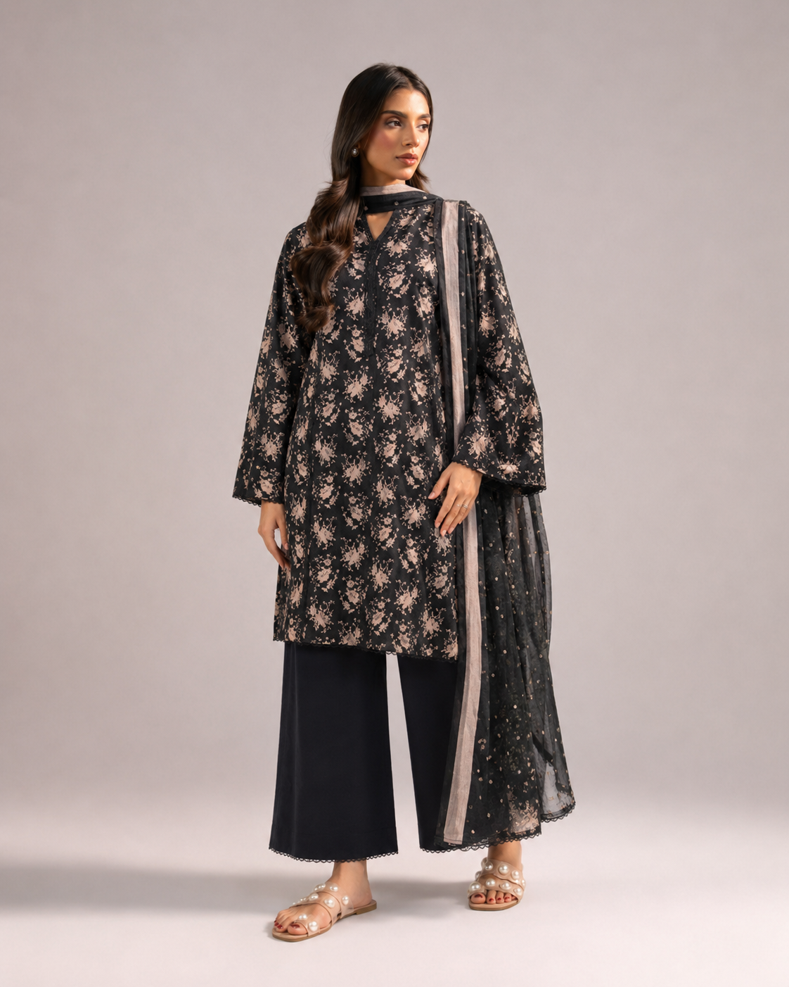 Nishat Unstitched Summer Collection — Premium 3-Piece Digital Lawn & Voil Dupatta
