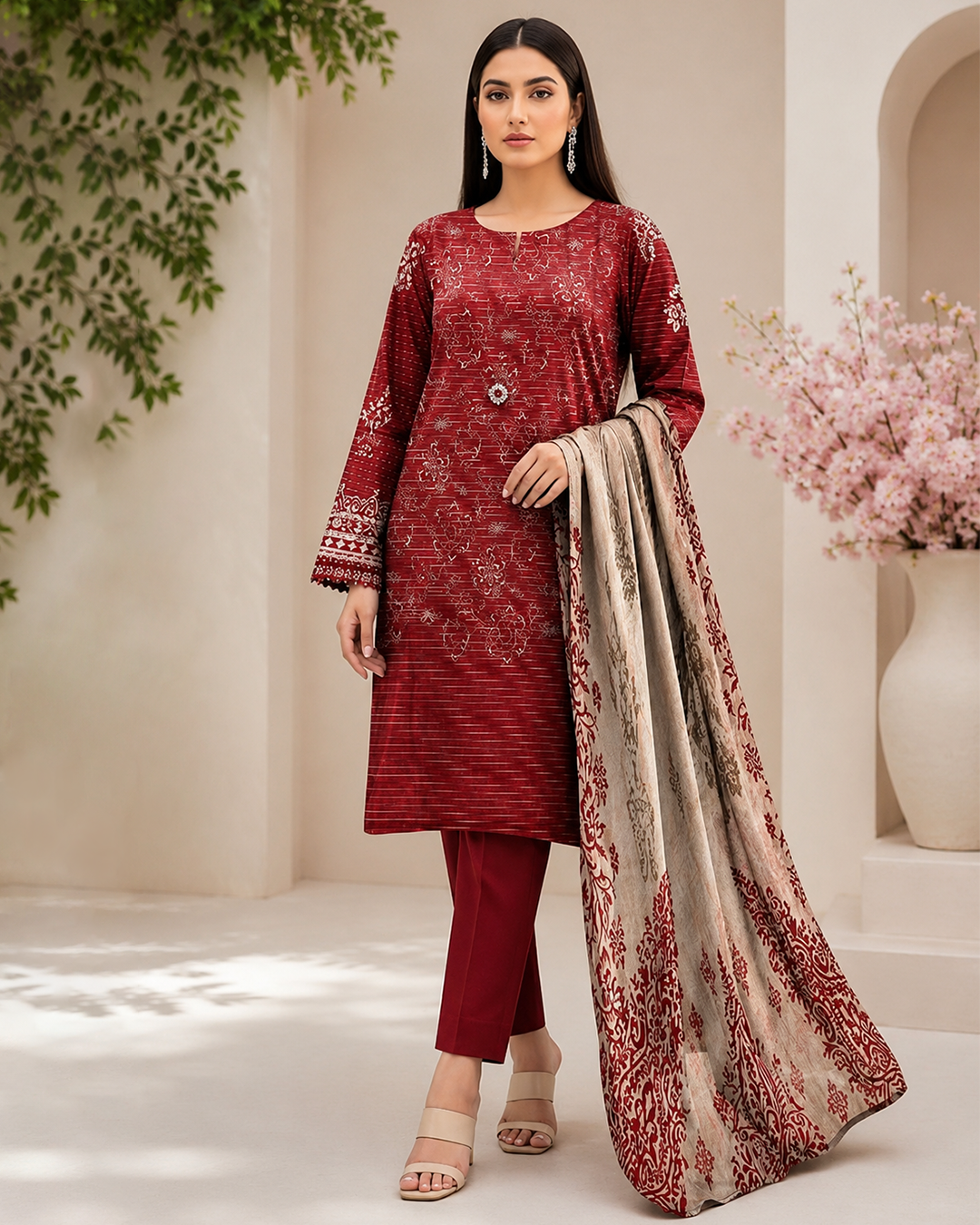 SAPPHIRE | Opulence Chamki Lawn – Premium 3-Piece