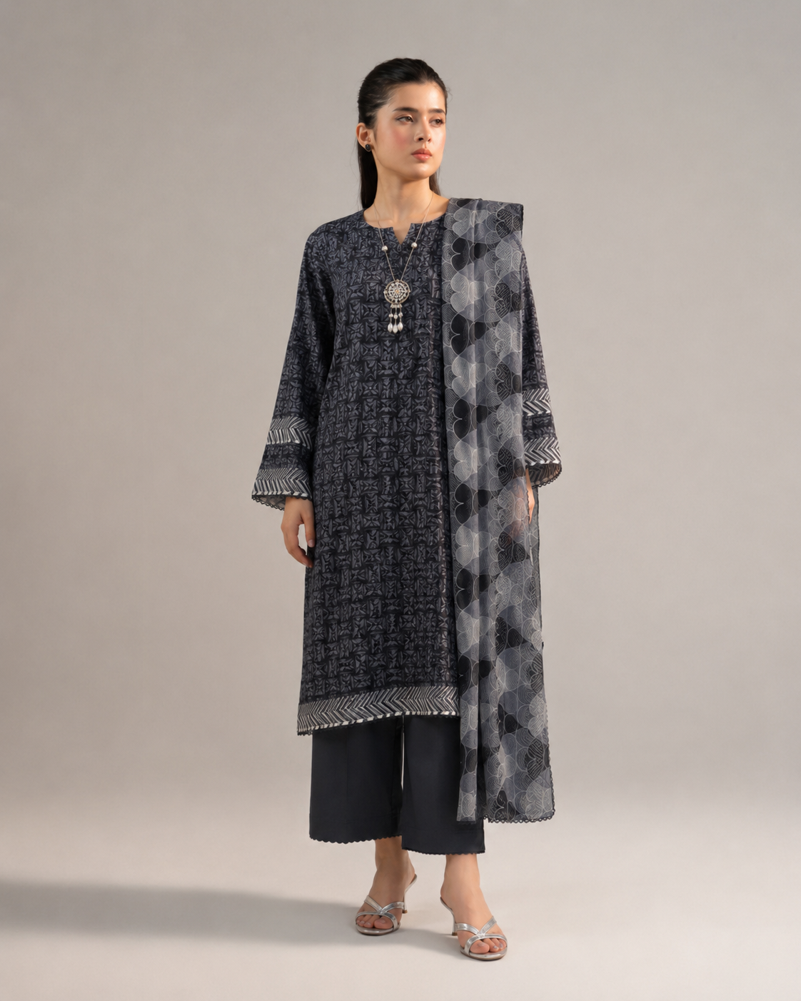 Nishat Unstitched Summer Collection — Premium 3-Piece Digital Lawn & Voil Dupatta