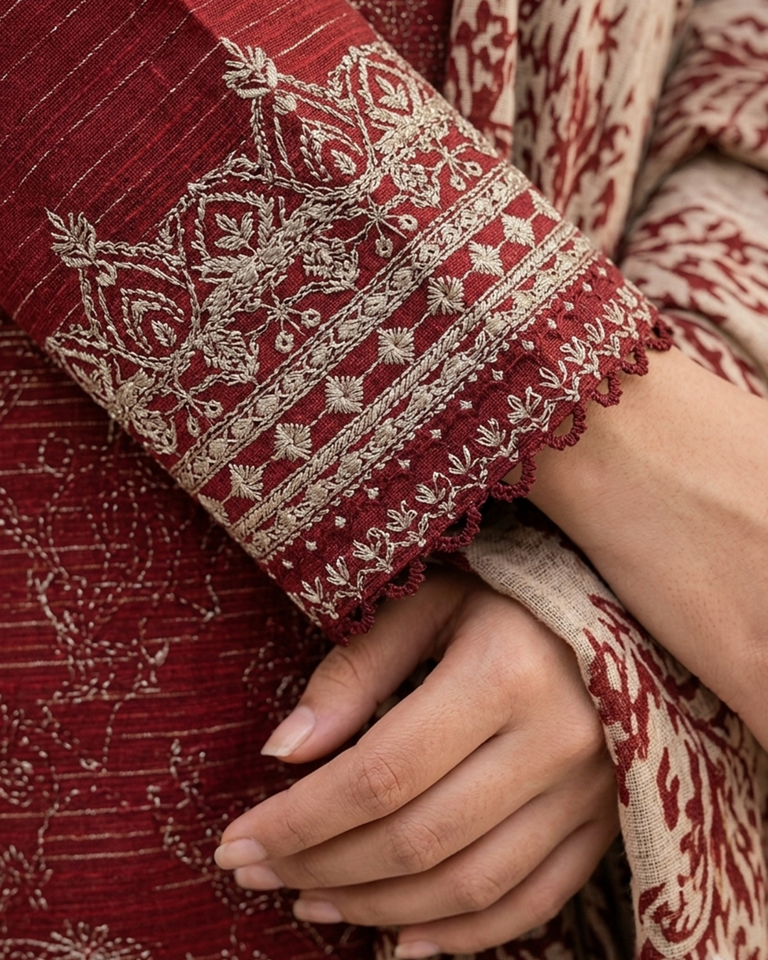 SAPPHIRE | Opulence Chamki Lawn – Premium 3-Piece