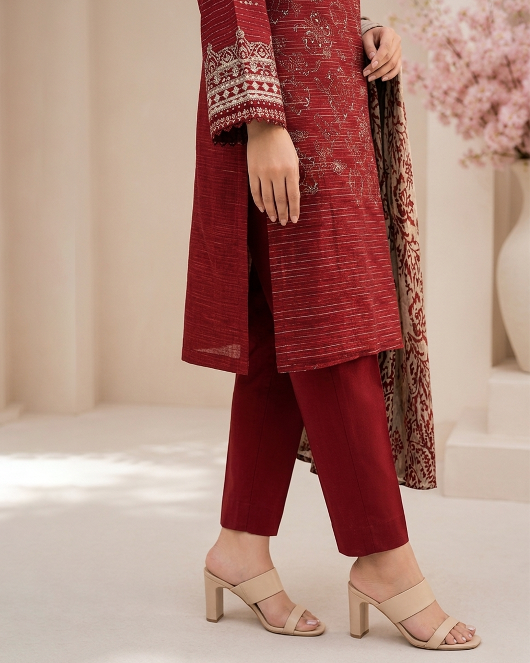 SAPPHIRE | Opulence Chamki Lawn – Premium 3-Piece