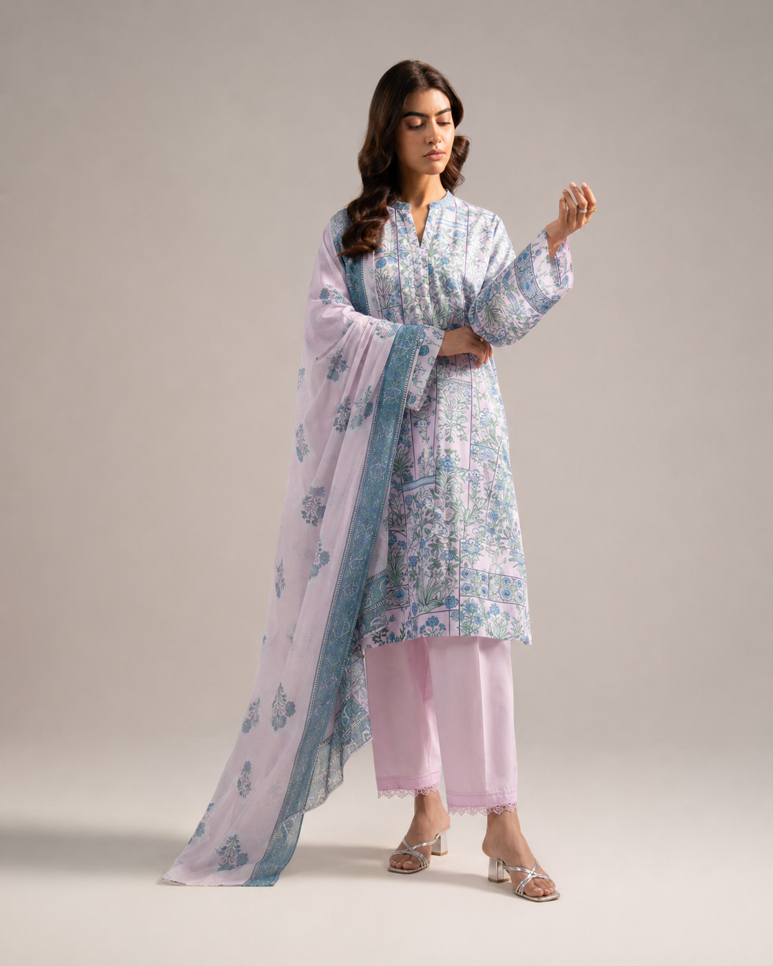 Khaadi Unstitched Summer Collection — Premium 3-Piece Printed Lawn & Voile Dupatta