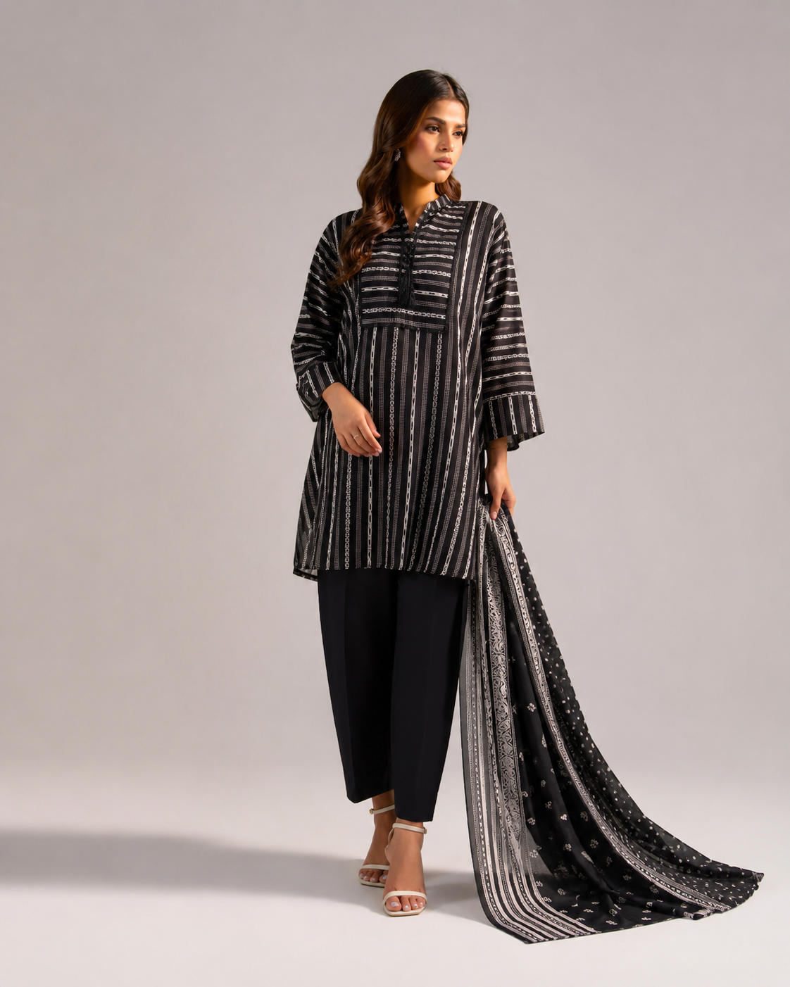 Nishat Unstitched Summer Collection — Premium 3-Piece Digital Lawn & Voil Dupatta