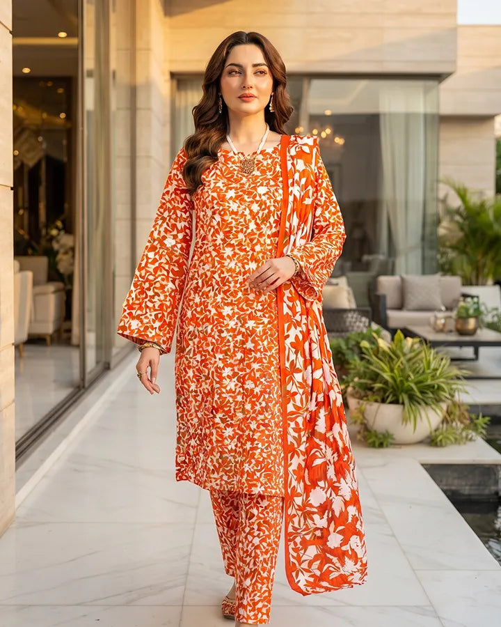 Women's Orange Printed