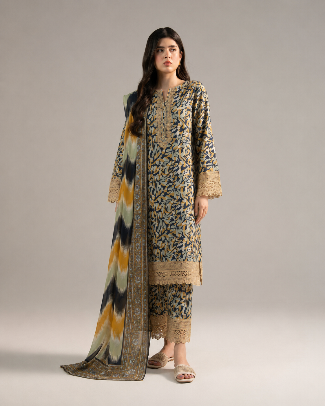 Anushay Luxury Printed Lawn — 3 Piece Collection