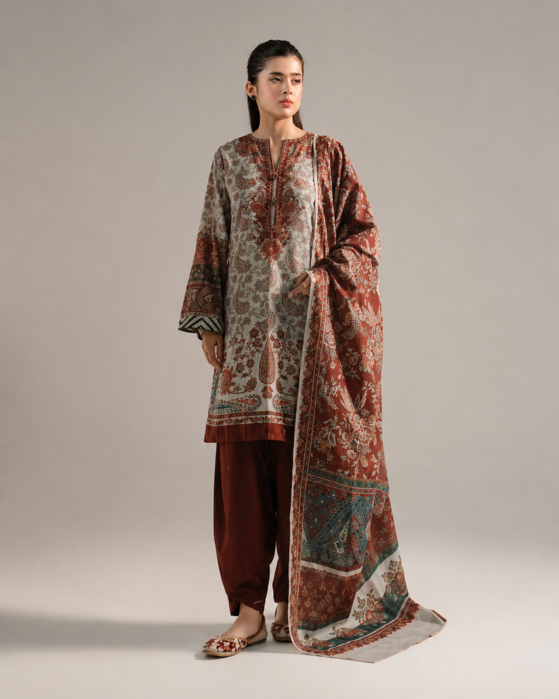 ETHNC Premium Printed Lawn — 3 Piece