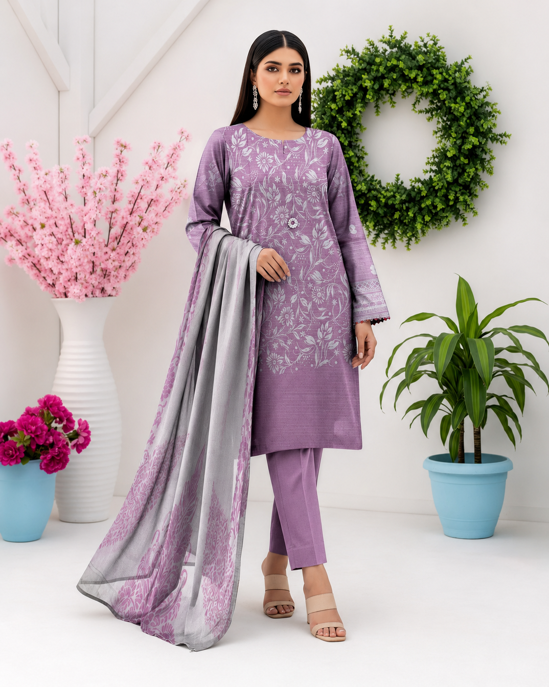 SAPPHIRE | Opulence Chamki Lawn – Premium 3-Piece