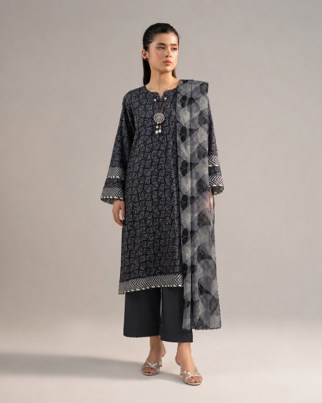 Nishat Unstitched Summer Collection — Premium 3-Piece Digital Lawn & Voil Dupatta