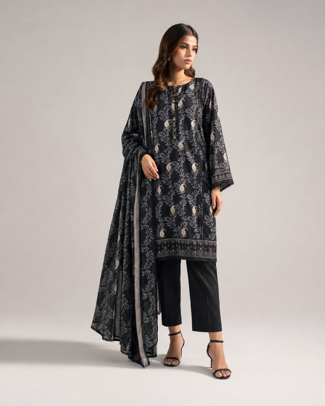 Nishat Unstitched Summer Collection — Premium 3-Piece Digital Lawn & Voil Dupatta
