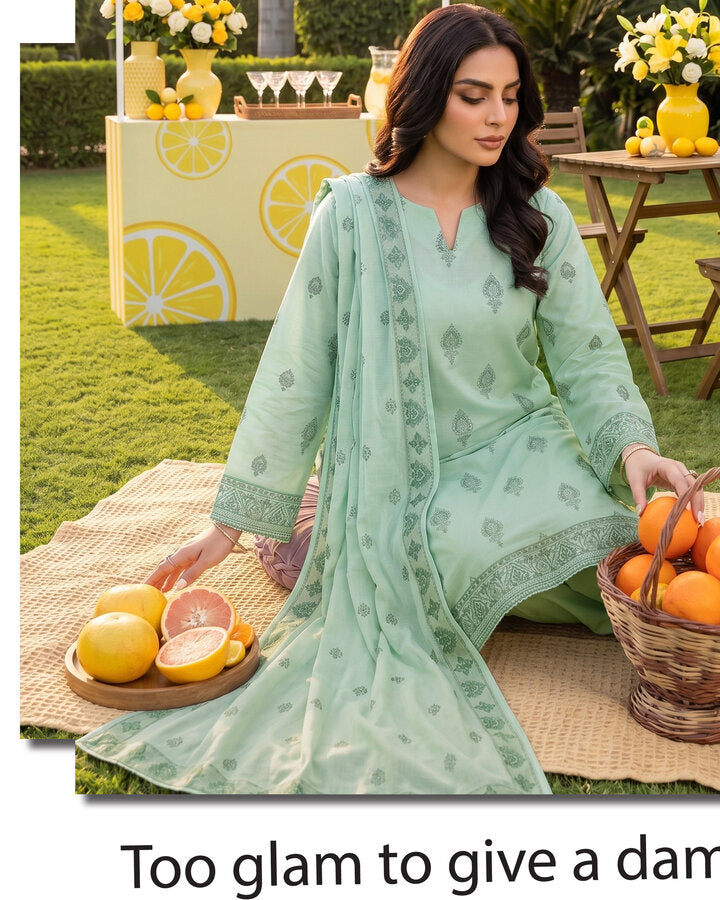 Mint Green Embroidered