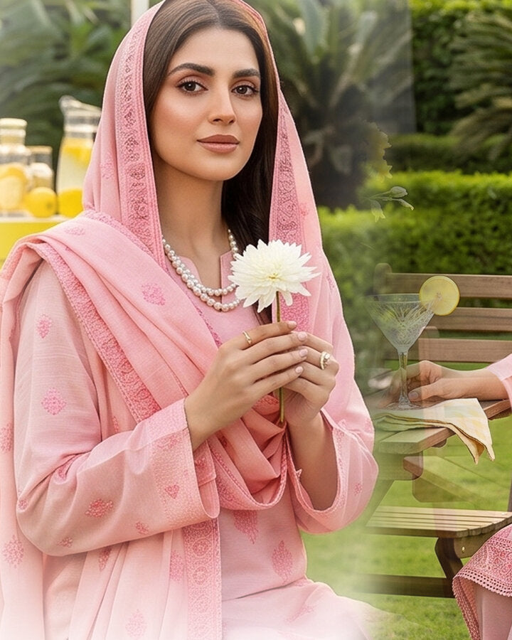 Blush Pink Embroidered