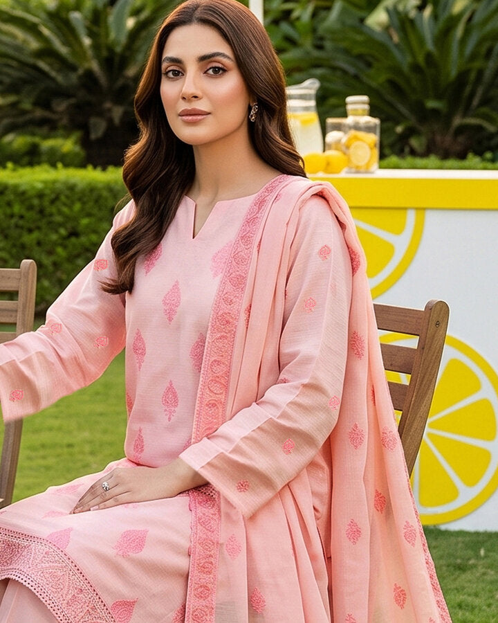Blush Pink Embroidered