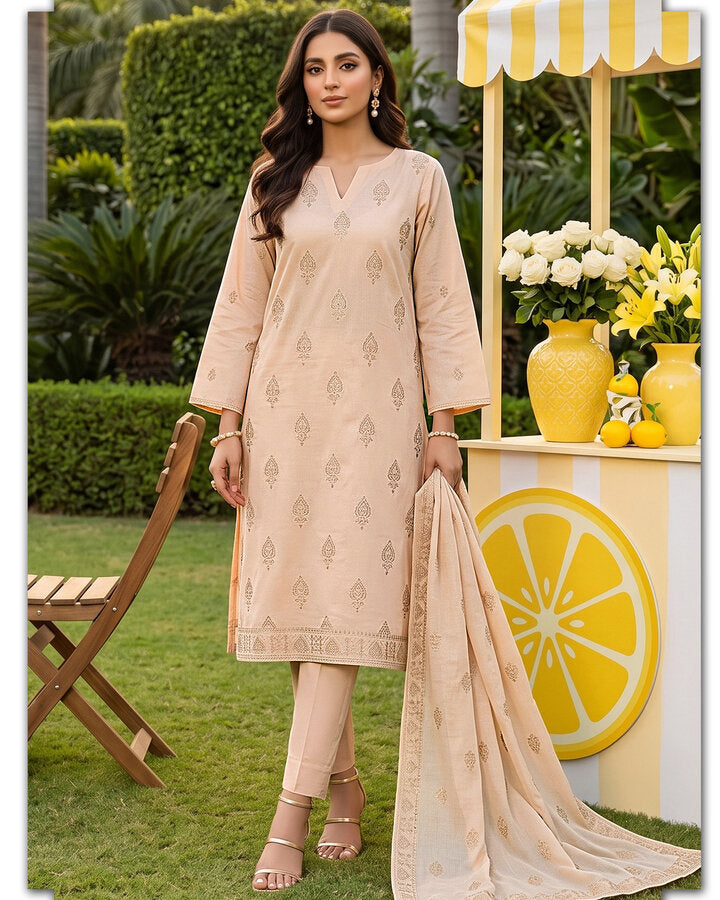 Beige Embroidered