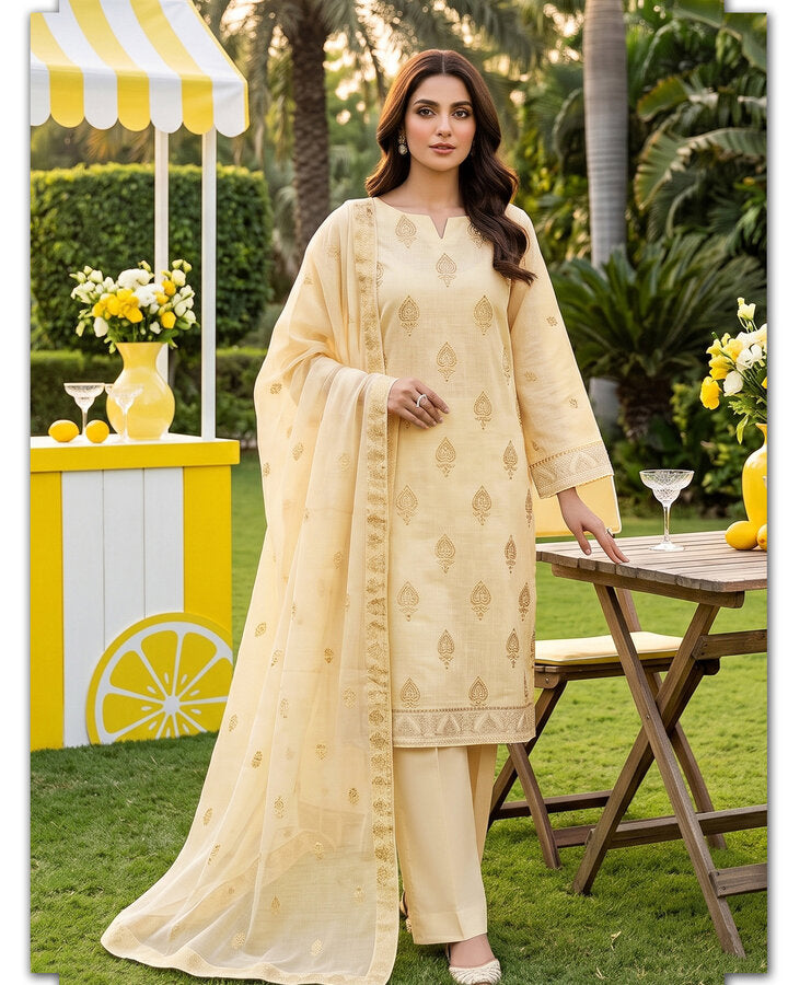 Beige Embroidered